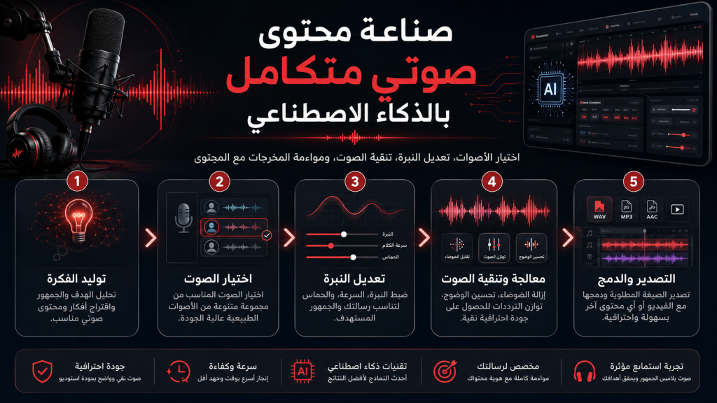 صناعة محتوى صوتي بإحترافية عالية